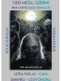Resim Metal Tablo - The Walking Dead, Twd, Zombi, Dizi Poster Film Tablosu 