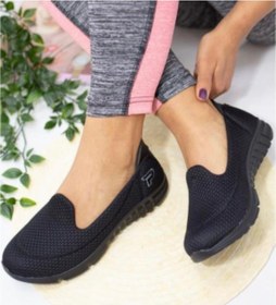 Resim Afilli Kadın Siyah Günlük Spor Ayakkabı Anne Bağcıksız Yürüyüş Siyah 