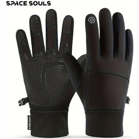 Resim Dashanshop Kışlık Termal Eldiven Rüzgar Geçirmez Dokunmatik Q66 Siyah M Unisex Outdoor Spor Q66-siyah 