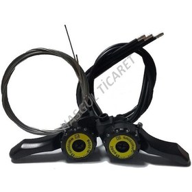 Resim Hsgl Bisiklet Vites Kolu Ty-5 Mod Sağ Sol Takım Beyaz - Mavi 