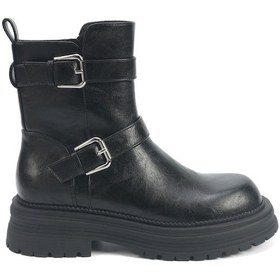 Resim İnci Incı Tabby 5pr Siyah Kadın Biker Bot Siyah 