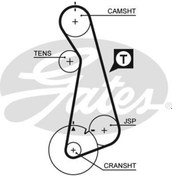 Resim GATES 5424XS Triger Kayisi 121 Dis ( Volkswagen : Polo Classic 1.6 96-98 ) 026109119B (WM521164) 