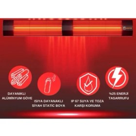 Resim Dış Mekan Halojen Soba Infrared Isıtıcı 4000W 