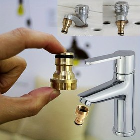 Resim 1 adet Pirinç Erkek Hızlı Bağlantı Adaptörü Bahçe Su Hortumu Boru Musluk Bağlantısı Tesisat Fixtures 