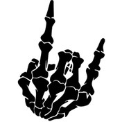 Resim Mufunye 2 Adet Kafatası El Desenli Vinil Sticker - Siyah Renk D-878 