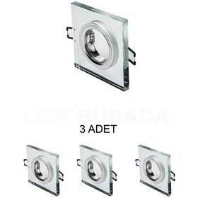 Resim Cata Ct-6556 Sardunya Dekoratif Cam Spot Kasası - 3 Lü Paket 