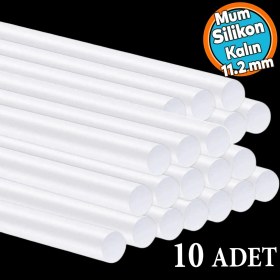 Resim Nzb 10 Adet Kalın Mum Silikon 11.2 mm Çubuk Sıcak Silikon Hobi Süs Hediyelik Eşya Maket Yapıştırma 