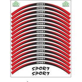 Resim Kırmızı Siyah Sport Reflektörlü Jant Şeridi 