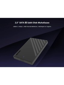 Resim Tuba Toptaş Hıksemı HS-HUB-MHB201, Usb3.0, 2,5&amp;quot; Disk Kutusu. (Ssd ve HDD Destekler, 5gbps, Siyah, Win, Mac-Os, Linux, Android) 