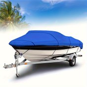 Resim 11-22 fit V-gantrağı için 210T Evrensel Ağır Hizmet Balıkçılık Kayak Tekne Kılıfı, Su Geçirmez Güneş Koruma UV Koruma Mavi Tekne Kılıfı 
