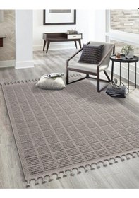 Resim Saraz Halı Bukle11880 Gri Yumuşak Dokulu Halı Kilim Salon Mutfak Koridor Kesme Yolluk Dokuma Makine Halısı Gri 