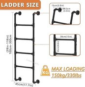 Resim Ferforje Ranza Yatak Merdiveni Çatı Katı Bodrum Yurt Karavan Duvara Monte Çatı Basamakları Çıkışlı Pencereli Merdivenler 49 inç (125 cm) 