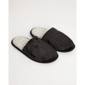 Resim Chirpy Erkek Kışlık Siyah Gri Yumuşak Taban Ev Terliği -Brookyln Konforlu ve Sıcak Tutan 