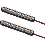 Resim Jeehugo Motosiklet Işık Modülü 24led: Kırmızı Fren/arka Işığı + Sarı Akıcı Yön Belirti, Yumuşak Lastik, 2 Adet Set 