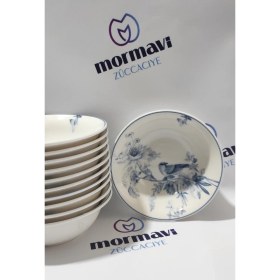 Resim Güral Porselen Kuş 12 Adet 14 cm (Küçük) Çorba Kase 