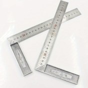 Resim Paslanmaz çelik ölçekli 250mm alüminyum saplı Sağ Ölçüm Açı Kare Cetveli 