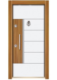 Resim Tezwood Tez3563 Ahşap Kaplama Düz Model Çelik Kapı 