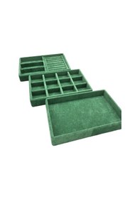 Resim Yerli Üretim Süet Kumaş Yeşil Renk 3 Lü Takım Çekmeçe İçi 