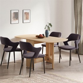 Resim Just Home Nordic Katlanır Masa - Açık Meşe 