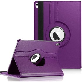 Resim Microsonic Ipad Pro 12.9'' 2018 (a1876-a2014-a1895-a1983) Uyumlu Kılıf 360 Dönerli Stand Deri Mor 