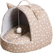 Resim Kedi Evi Mağara Model Kedi Yuvası Minderli Kedi Yatağı Yıkanabilir Silinebili 40 X40 Cm Diger