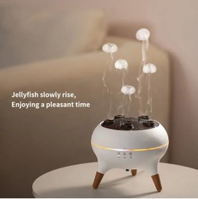 Resim sudora Jellyfish Etkili Ultrasonik Hava Nemlendirici – LED Işıklı Masaüstü Difüzör 