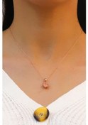 Resim Lotus Çiçeği Zirkon Taşlı Gümüş Kolye (506088365) 