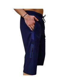 Resim Lacivert Büyük Beden Diz Altı Uzun Model Su İtici Özellikli Likralı Esnek Kumaş Erkek Plaj Deniz Kapri Şort - 941-lacivert Resimdeki Renk 