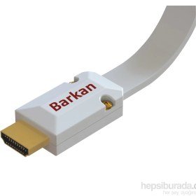 Resim Barkan HD18P1 High Speed HDMI Cable w. Ethernet, HDMI A-plug - HDMI A-plug, 1,8m, Beyaz renkli, Flat 