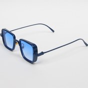 Resim Zevahir Unisex Kare Mavi Metal Çerçeve Güneş Gözlüğü 