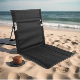 Resim Gaojunshop01 Siyah Katlanır Deniz Sandalyesi - Kaymaz Paslanmaz Hafif Alüminyum Ayarlanabilir Sırtlık 