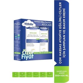 Resim Biobaby Kuru Ve Atopik Ciltler Için Şampuan 300 Ml + Krem 100 ml Çok Kuru Ciltler Avantajlı Paket 