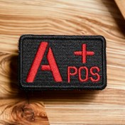 Resim Ex Patch Siyah Zemin A Pozitif ( ) Kan Grubu Peçi Arması - 8x5 Cm 