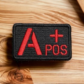 Resim Ex Patch Siyah Zemin A Pozitif ( ) Kan Grubu Peçi Arması - 8x5 Cm 