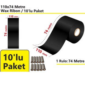 Resim akdenizpos 110x74 Metre Wax Ribon 10'lu Paket 