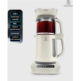 Resim Karaca Çaysever Robotea Pro 4 In 1 Konuşan Otomatik Çay Makinesi Su Isıtıcı, Mama Suyu, Damıtma Özellikli ,filtre Kahve Demleme Makinesi 2500W 