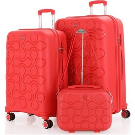 Resim Mçs Polipropilen 3lü Valiz Seti Büyük & Orta & Makyaj V376 S23sy1000051-set 00004 Kırmızı 