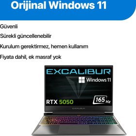 Resim Casper Excalibur G870 I7-13620H 64GB 1TB RTX5050 165HZ 15.6" W11H Gaming Laptop G870.1362-EF50A-C 