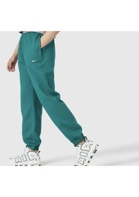 Resim Nike Solo Swoosh Fleece Pant Pamuklu Bol Kesim Yüksek Bel Kadın Eşofman Altı Yeşil Yeşil 