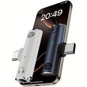 Resim Type C'den 3'e Ses Adaptörü, 5 Dişi Kulaklık PD100W Hızlı Şarj Amplifikatörü Kulaklık Ses Dönüştürücü Dijital USB C Adaptörü USB C'den USB C'ye 3, 5mm Jak Ses Kablosu for iphone 16 15 Pro Max Plus Xiaomi Oneplus Ect Gri/Gümüş için Destek 