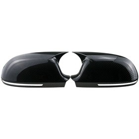 Resim Xiaaokeji Yan Kapı Aynaları Kapağı Audi A4 A5 B8 Karbon İçin Dikiz Aynası Kapağı 