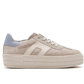 Resim Derimod Kadın Bej Bağcıklı Süet Deri Sneaker 25SFD371710 
