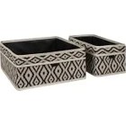 Resim Pazar Kapısı Dekoratif Sepet Hurç 2 Li Çekmece Düzenleyici Kumaş 30x30x14 cm ve 16x28x14 cm 