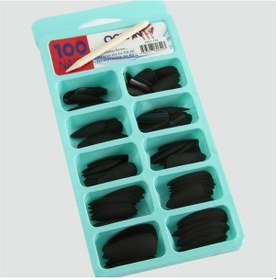 Resim 100 Adet Mat Takma Tırnak-siyah N701 