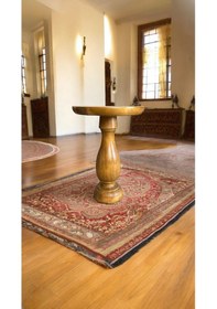 Resim Simillo Wood Ahşap Tekli Vazomodel Mantar Yan Sehpa Modern Fiskos / Koyu Ceviz Renkli / Zigon Sehpa Vernikli Koyu Ceviz 