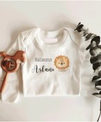 Resim Tuğbababy Halasının Aslanı Uzun Kol Çıtçıtlı Organik Bebek Body Beyaz 