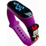 Resim Japanex Renkli Figürlü Dokunmatik Dijital Çocuk Saati Mor Minnie 