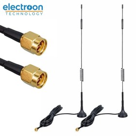 Resim electroon 4G/LTE 5dBi Superbox Uyumlu 3mt Kablolu Dış Ortam Modem Anteni - 2Adet 