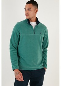 Resim Buratti Slim Fit Anti-Pilling Tüylenme Yapmayan Bato Yaka Şardonlu 2'Li Paket Erkek Polar 5906001S2 Benetton-Siyah 