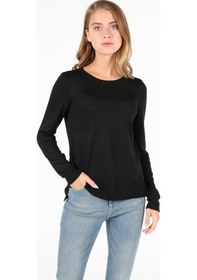 Resim Colin's Regular Fit Bisiklet Yaka Kadın Siyah Kazak CL1046444_Q1.V1_BLK 